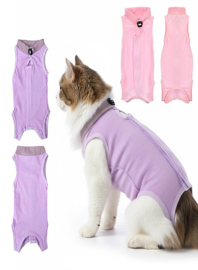 Elegaperma 2 Pcs Cat Surgery Recovery Suit, Surgical Suit for Cats, Cat Post Surgery Suit with Belly Protection, Spay Suits for Female Cats After Surgerys for Abdominal Wounds or Skin Diseases (M) - Image 1